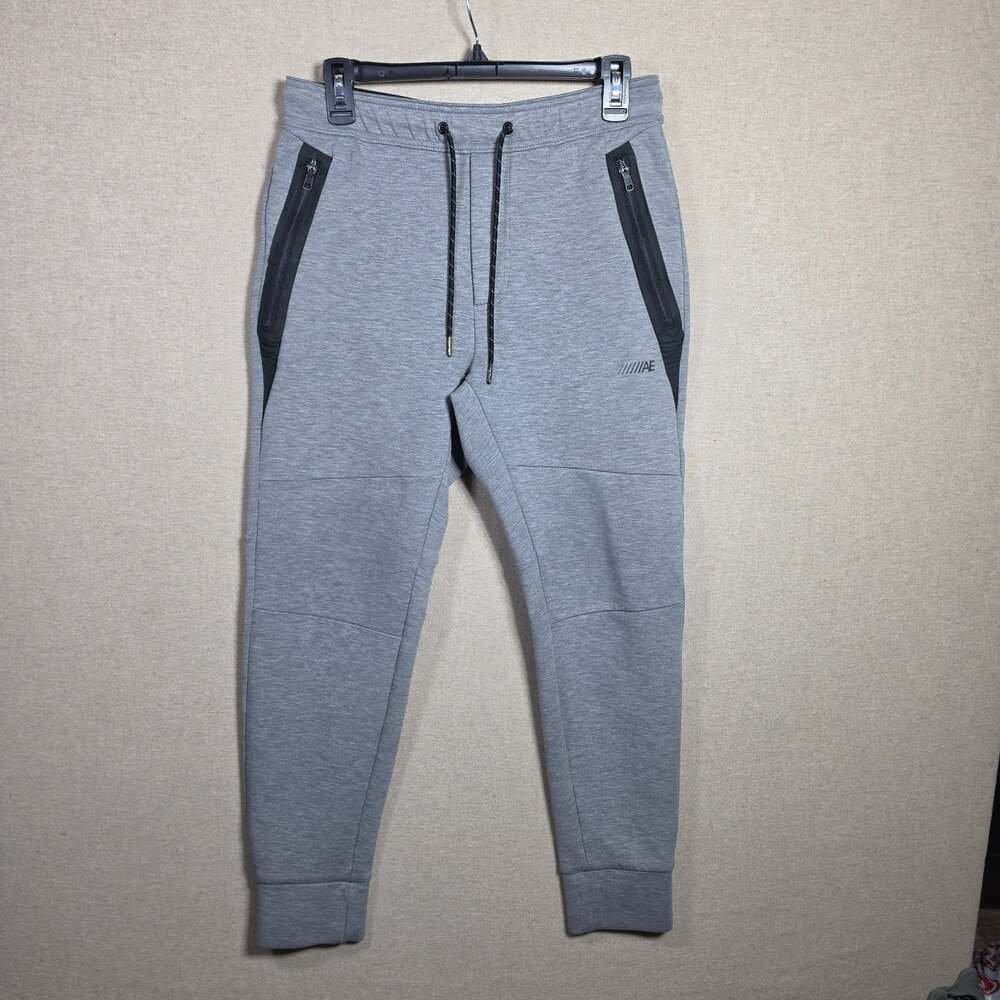 American Eagle Joggers Mens S Grey Techwear Recycled Blend Tapered Fit Athletic